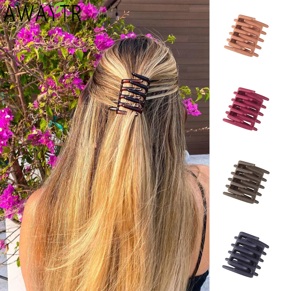 AWAYTR Vintage Frosted Hair Clips Comb Clamp Tooth Hairpin Handmade Girl Hair Accessories Festival Gift Valentine Headwear