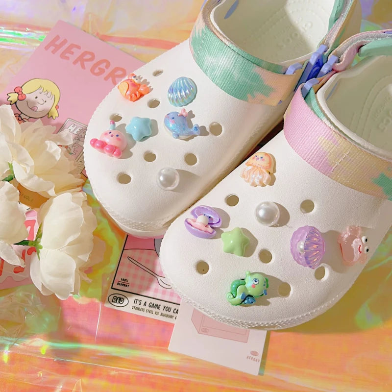 Shoe Accessories Pearl Shells Animals Cartoon Flower Buckle Holes Shoes