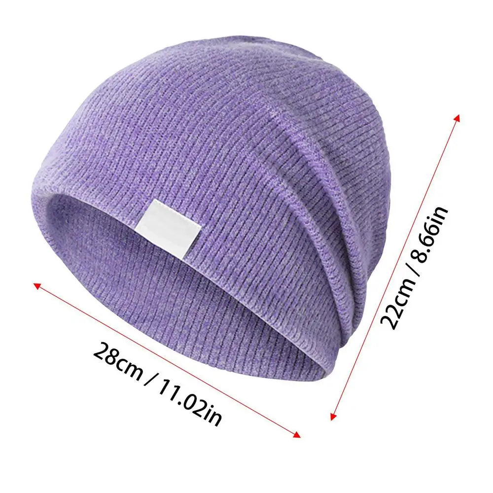 Knit Skull Hat Stretchy Non-Pilling Winter Beanie Hat Warm-Keeping Supplies For Outside Activities For Home Hiking Jogging