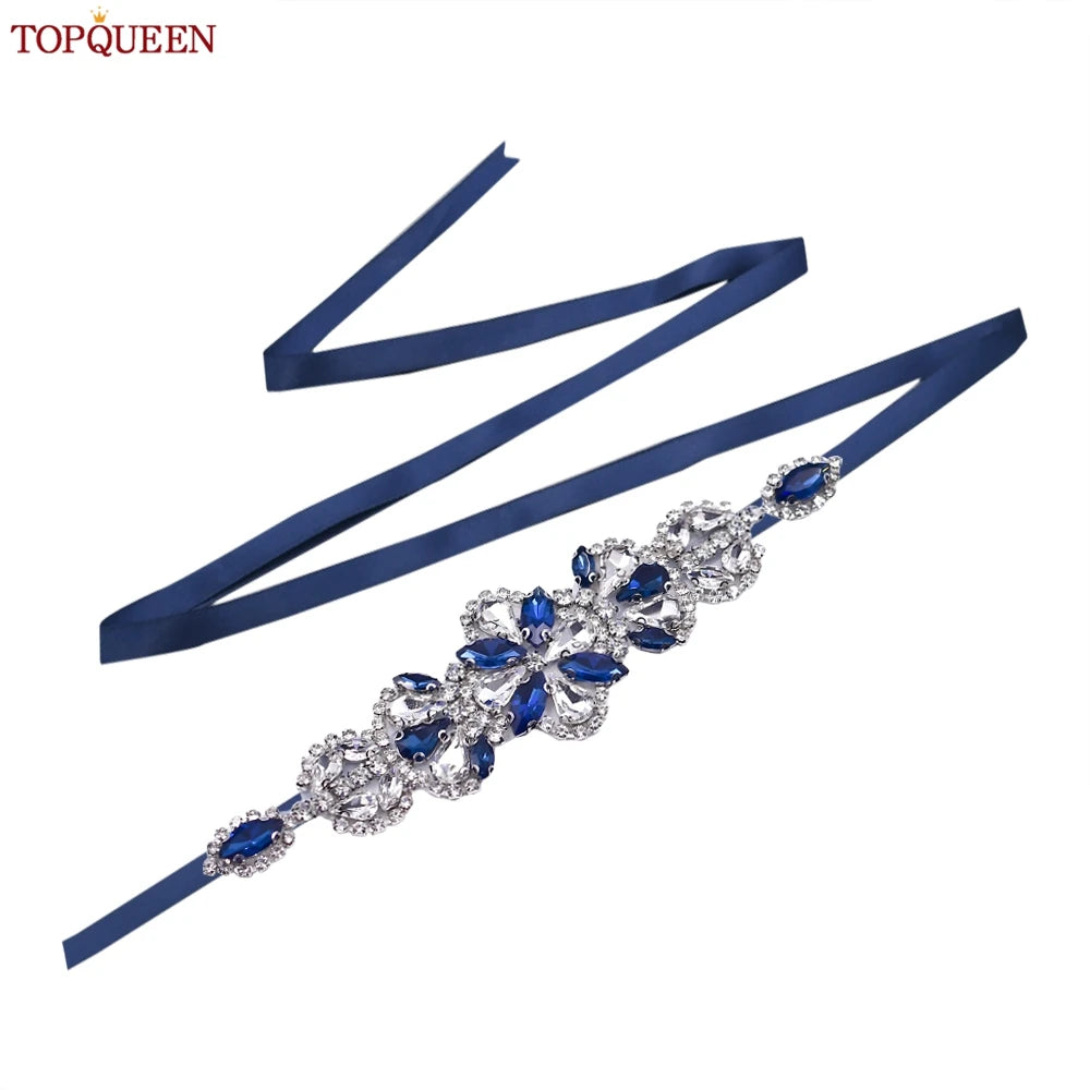 TOPQUEEN Handmade Rhinestone Belts Women's Accessories Party Prom Bridal Wedding Sash Bridesmaid Belts S464-KL