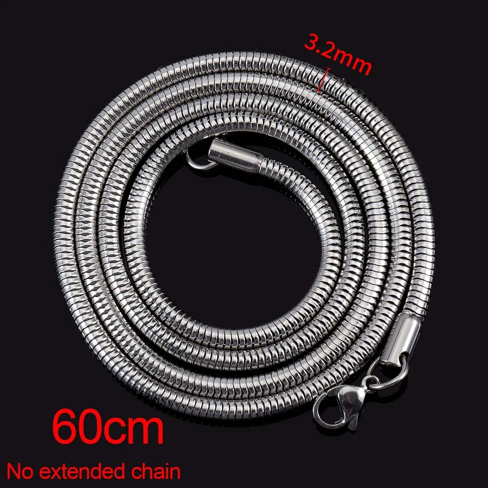 No Fade 5pcs Stainless Steel Twist Chain Necklace Box Snake Chain with Clasp Open Ring DIY Men Jewelry Making Findings Accessory