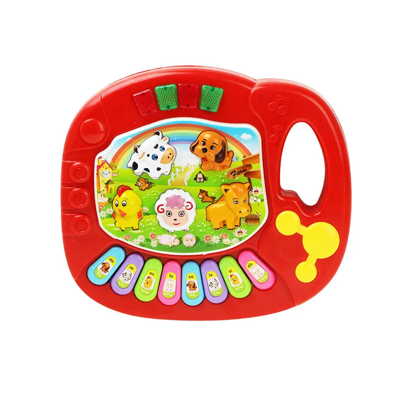 Baby-Musikspielzeug mit Tiergeräuschen, Klaviertastatur, elektrisches blinkendes Musikinstrument, frühes Lernspielzeug für Kinder