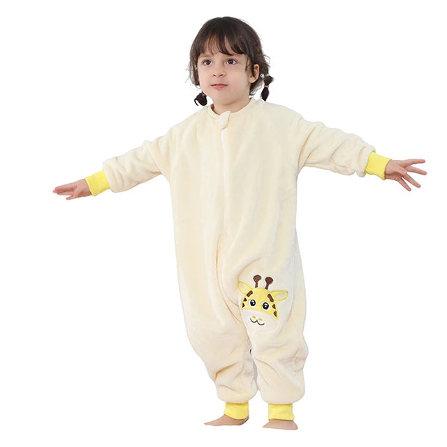 MICHLEY Cartoon Flannel Children Baby Sleeping Bag Sack Warm Winter Clothes Toddler Sleepsack Pajamas For Girls Boys Kids 1-6T