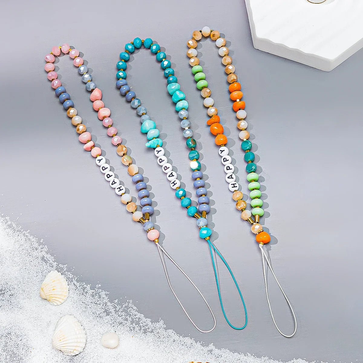 Summer Mobile Phone Lanyard Strap for Women Beaded Necklace Jewelry Gift