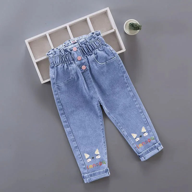 Kinder Baby Mädchen Freizeitkleidung Jeans Rosa Schleife Hose Kleinkind Säugling Denim Kleidung Hosen Kinder Unterteile 1 2 3 4 5 6 Jahre