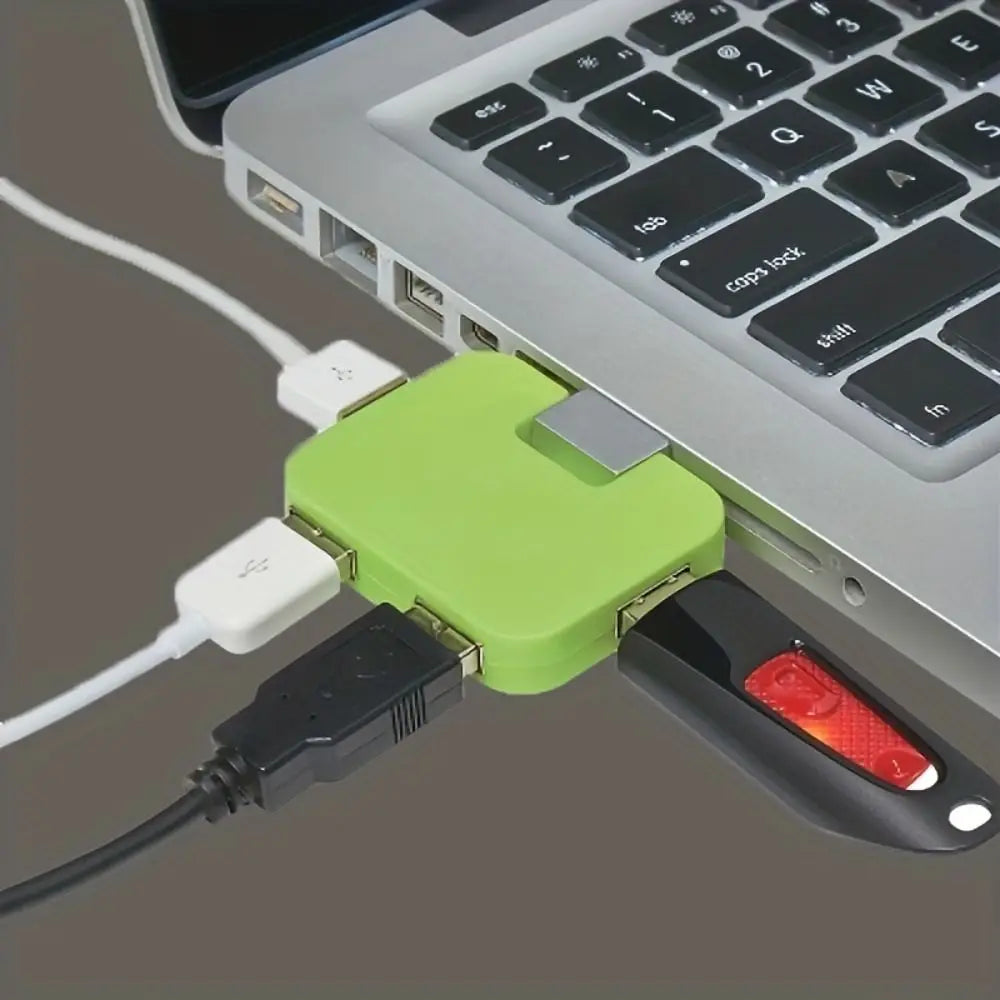 Square USB Multi-port Hub 4-port Expander Splitter Mini Usb Hub 4 Ports Multi Interface 4 in 1 Four-ports HUB Notebook