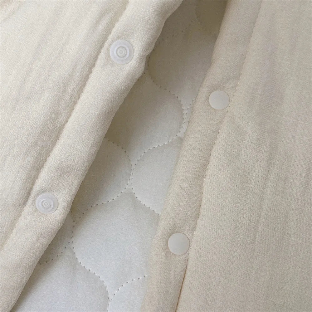Baby Kleidung Stickerei Spitze Warme Mantel 2024 Winter Neue Mädchen Baby Prinzessin Stil Süße Nette Alle Spiel Baumwolle Gefütterte Jacke