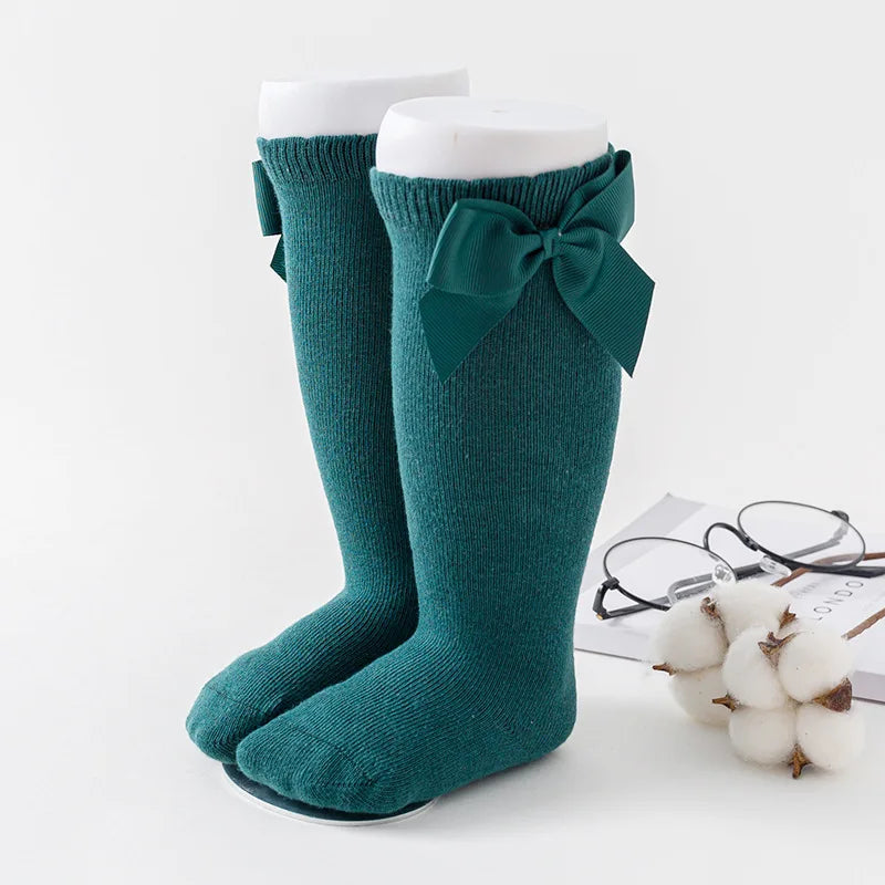 Baby-Accessoires Neugeborene Socken Mutter Kinder Kinder Strümpfe Bogen Kleinkind Mädchen Prinzessin Baumwolle Säuglings-Mittelrohrsocken Baby-Kleidung