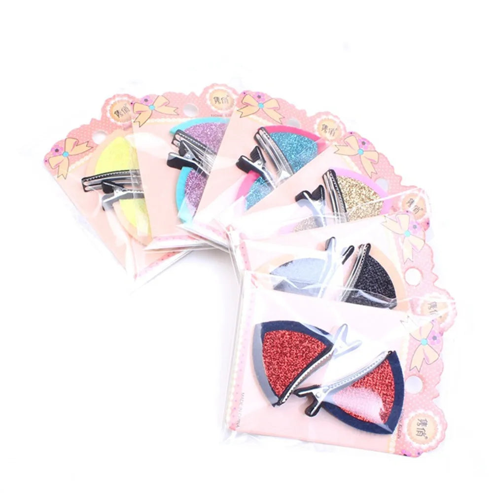1pc/Set Cute Hair Clips For Girls Hairpins Barrettes Cartoon Hair Ornament Headbands Cat Ear BB Hairgrips Kids Hair Accessories