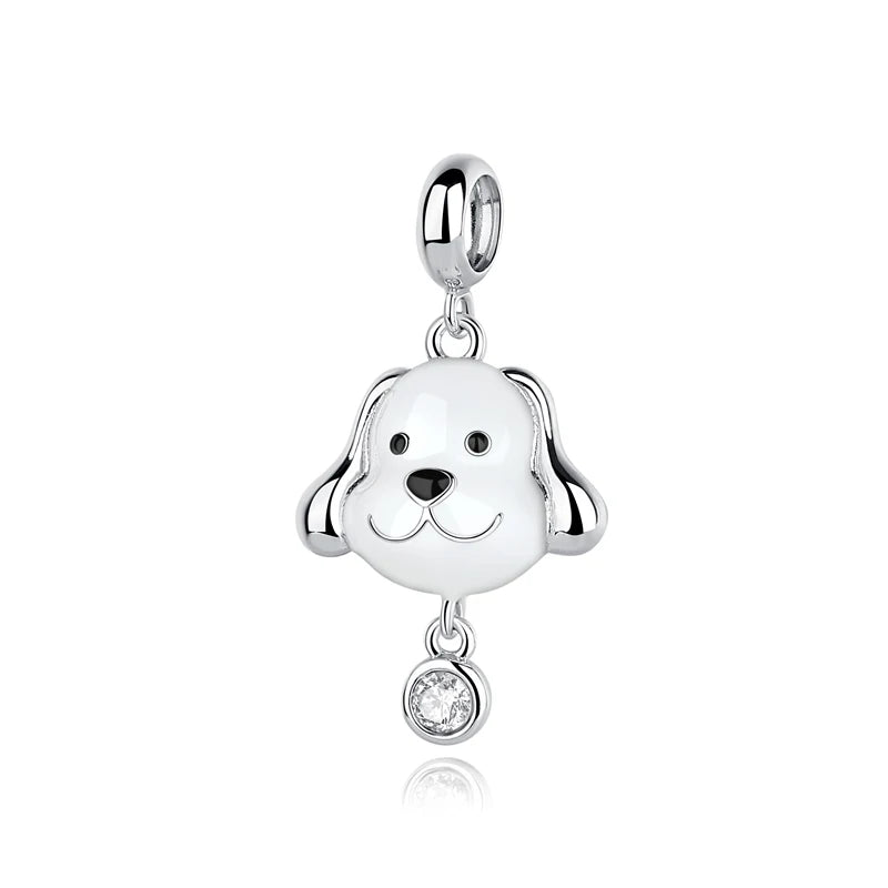Original Silver Plated Charms For Women Love Pet Dog Cat Paw Print Pendant Beads Fit Pan Bracelets Necklaces DIY Luxury Jewelry
