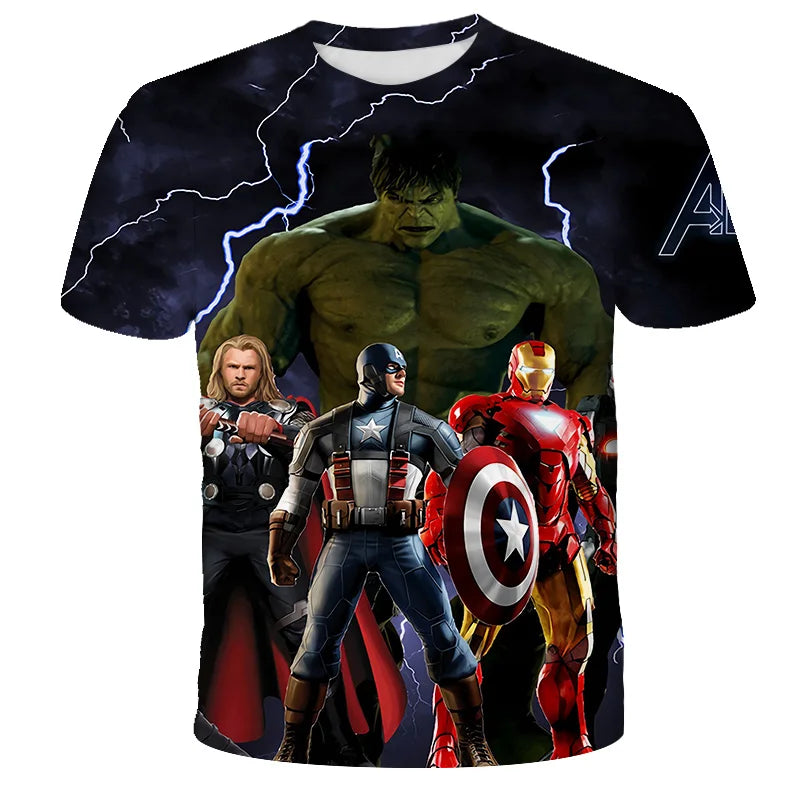 Kinder-T-Shirt Captain America, klassisches Superhelden-Spiderman-T-Shirt für Jungen, schnelltrocknende Kleidung, kurzärmeliges Herren-Top