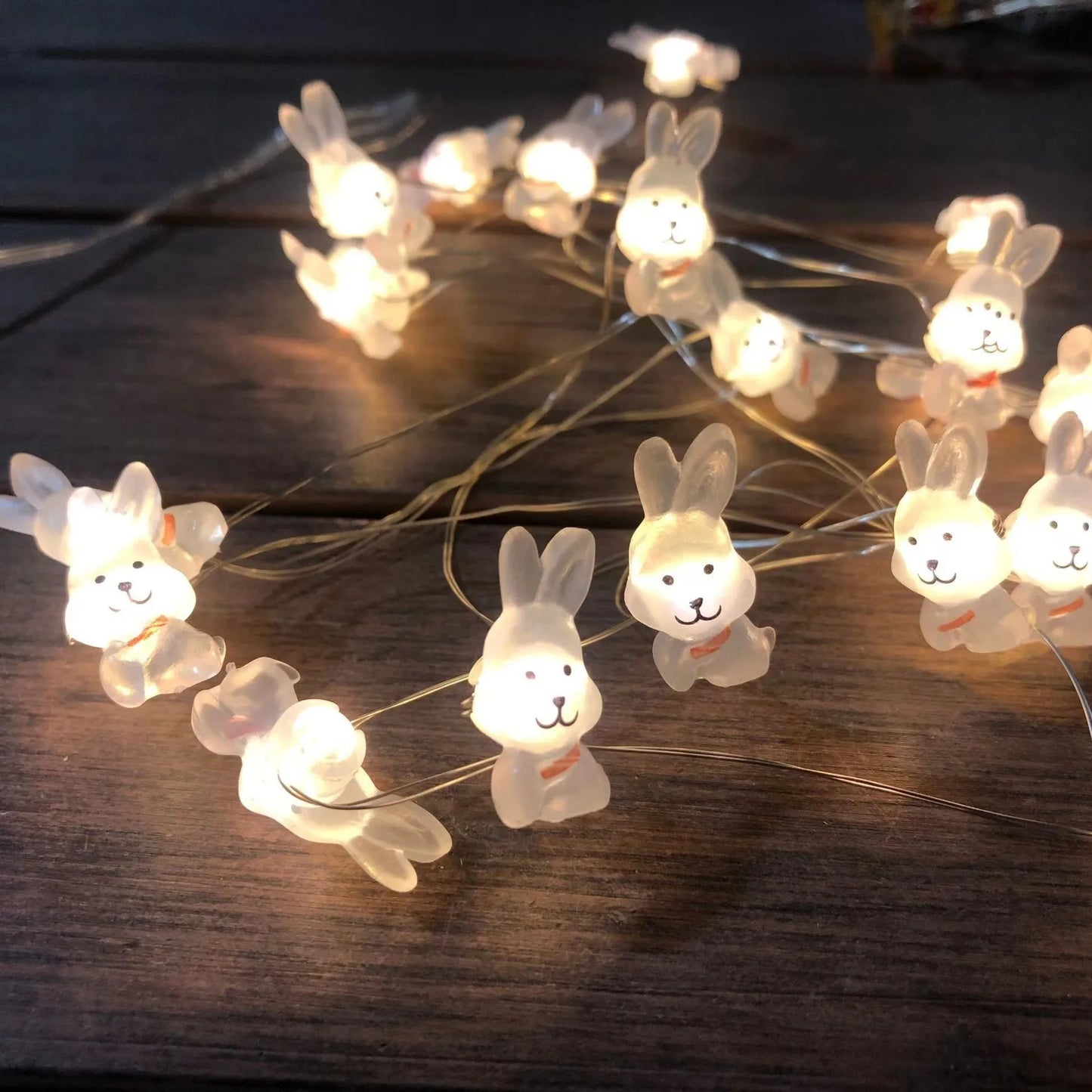 2M 20LED Easter Rabbits String Light Carrot Chick Eggs Fairy Light Garland Decoration Happy Easter Party for Home Kids Gift 2024