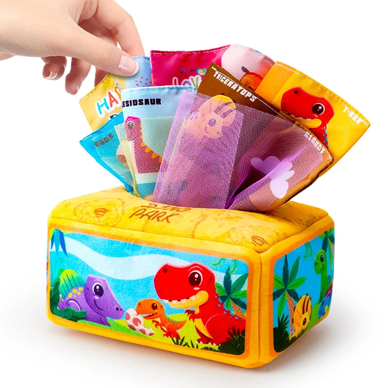 Baby Ziehen Papier Handtuch Reißen Tissue Box Baby Puzzle Frühen Bildung Montessori Kinder Tuch Spielzeug