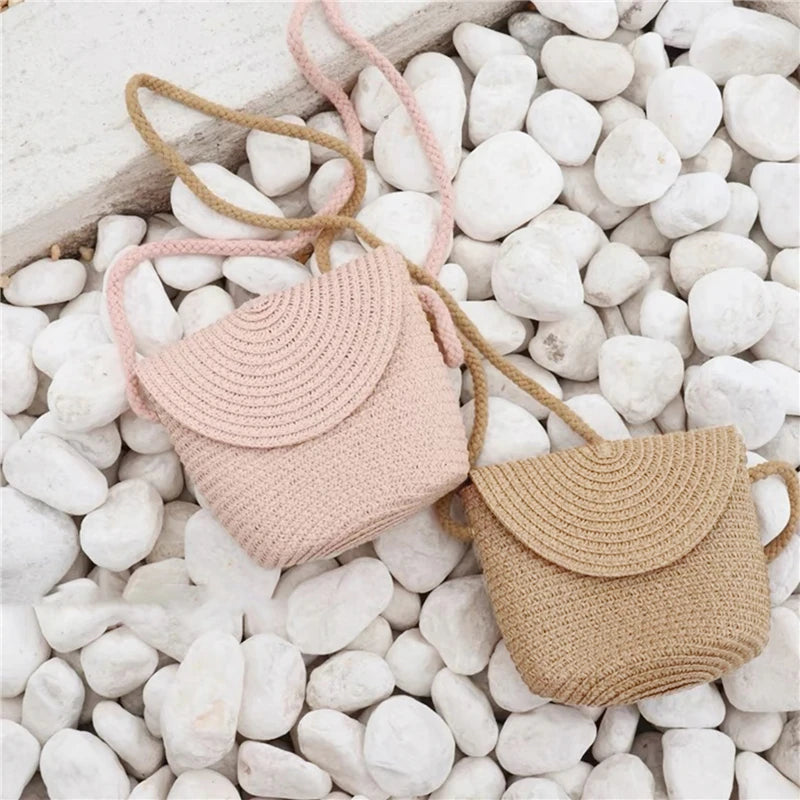 Fashion Woven Straw Bag Handmade Rattan Crossbody Handbags Knit Summer Beach Small Purse Women Shoulder Messenger Bags Wallet