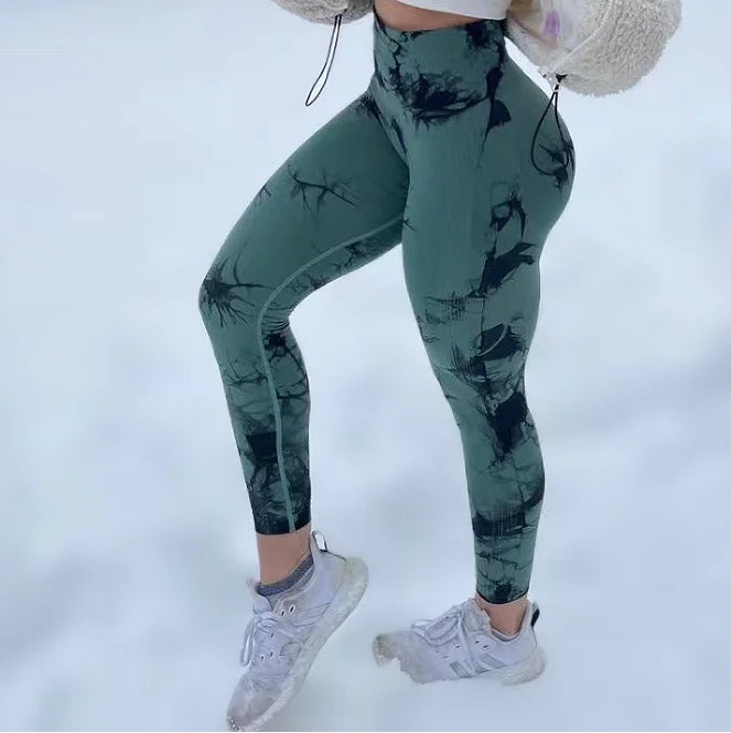 23 Colors Tie Dye Seamless Leggings Push Up Women Mallas Sports Fitness Contour Yoga Running Pants Elastic Nylon Tights Leggins