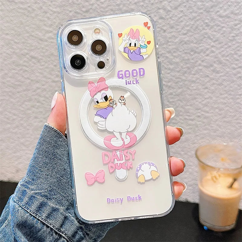 Disney Donald Duck For Magsafe Magnetic Case For iPhone 15 14 11 13 12 Pro Max Wireless Charging Phone Protection Accessories