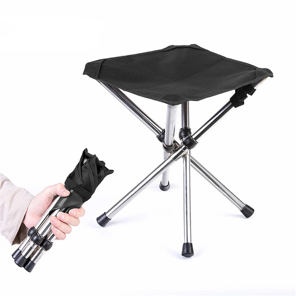 Stainless Steel Fishing Chair Barbecue Folding Stool Outdoor Camp Hiking Picnic Travel Seat Chair Collapsible Seat Small Stool garden !!!