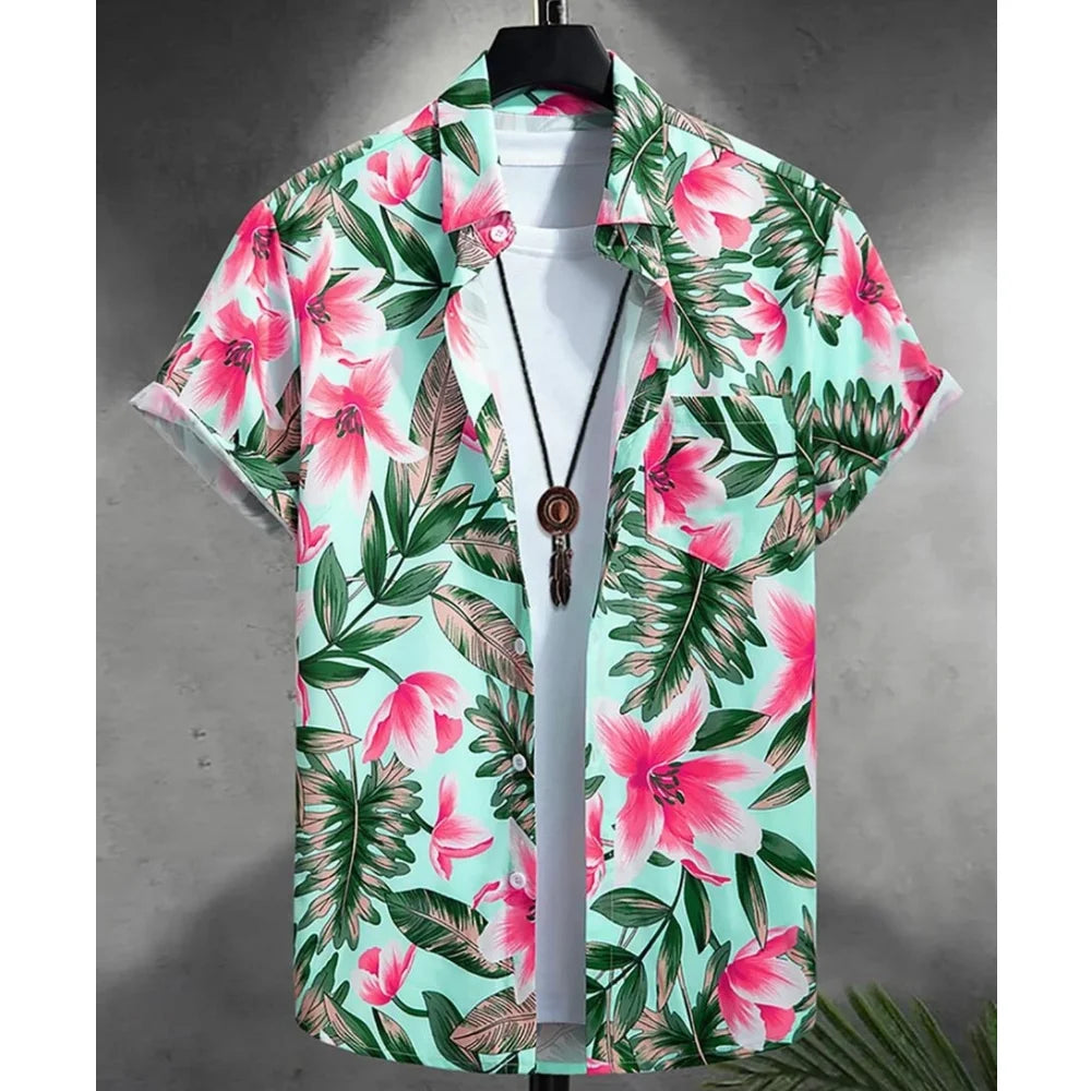 Summer Men Hawaiian Shirt 3d Plant Shirt For Men mon