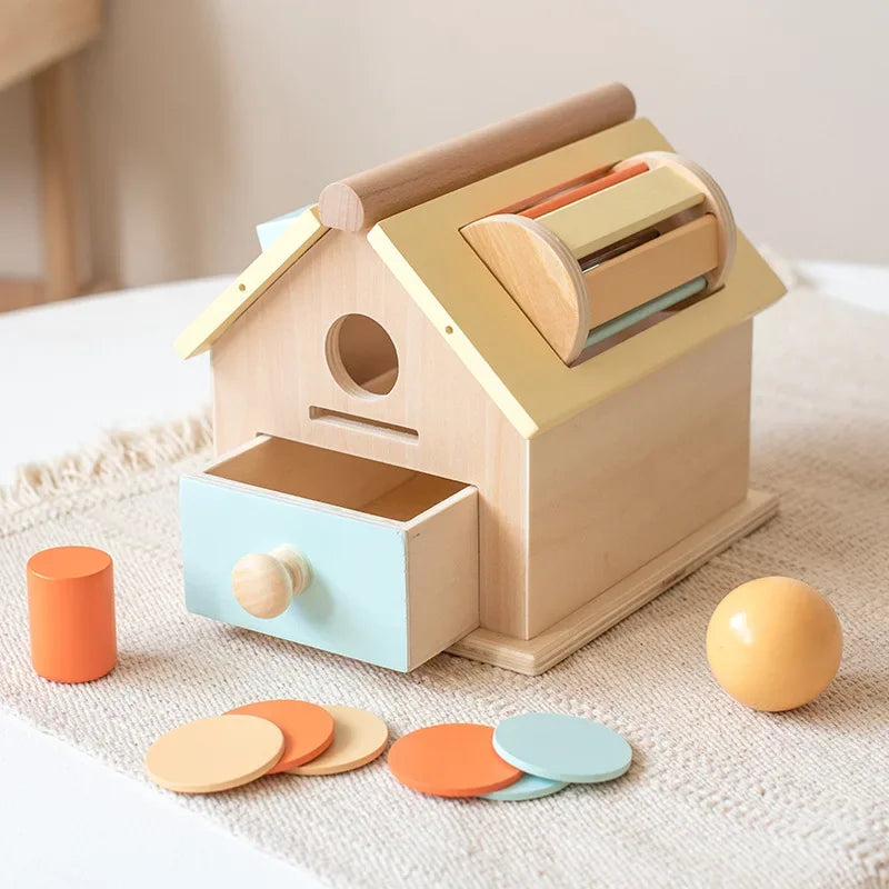 Montessori Educational Wooden Toys Tiny House Dollhouse Accessories Puzzle Sensory Math Toy Toddler Toys Baby Busy Board Games