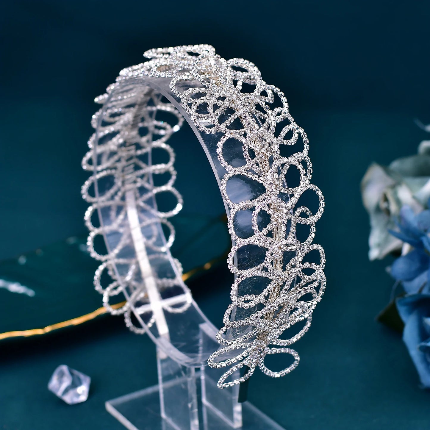 Bridal Rhinestone Hair Hoop Shiny Crystals Hair Band Girls Hair Accessories Bride Headdress Wedding Headwear For Party HP583