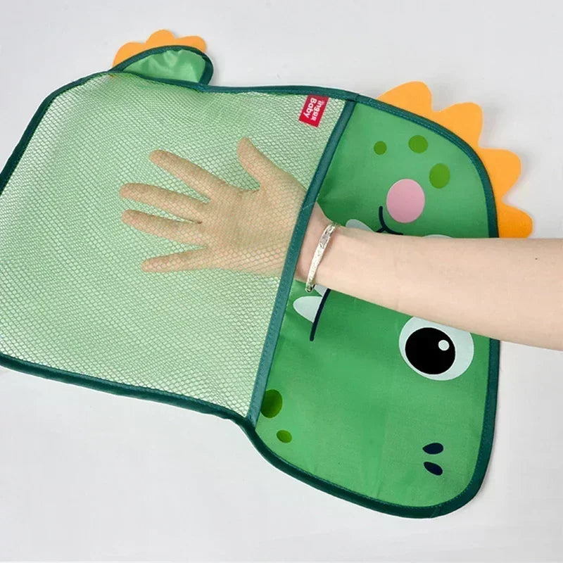 Babyparty-Spielzeug, süße Enten-Froschnetz-Spielzeug-Aufbewahrungstasche mit starkem Saugnapf, Babyparty-Spieltasche, Badezimmer-Organizer, Wasserspielzeug