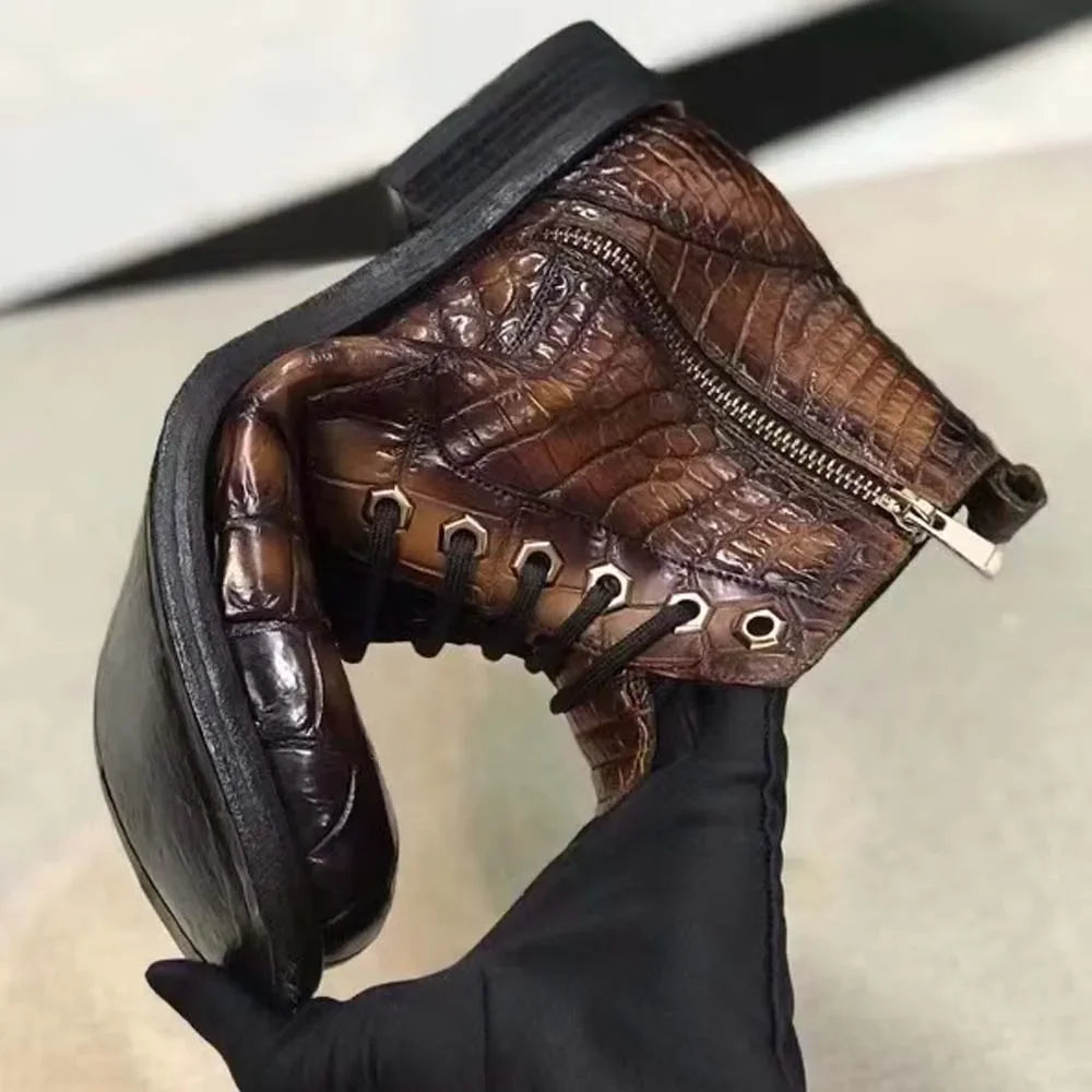 yingshang new arrival men boots male boots men crocodile shoes brush color