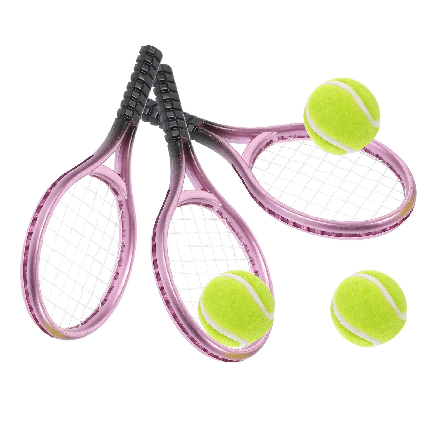 Badminton Tennis Racket Toddler Toys for Boys Accessories Ornamental Mini Cabinet Pink Balls