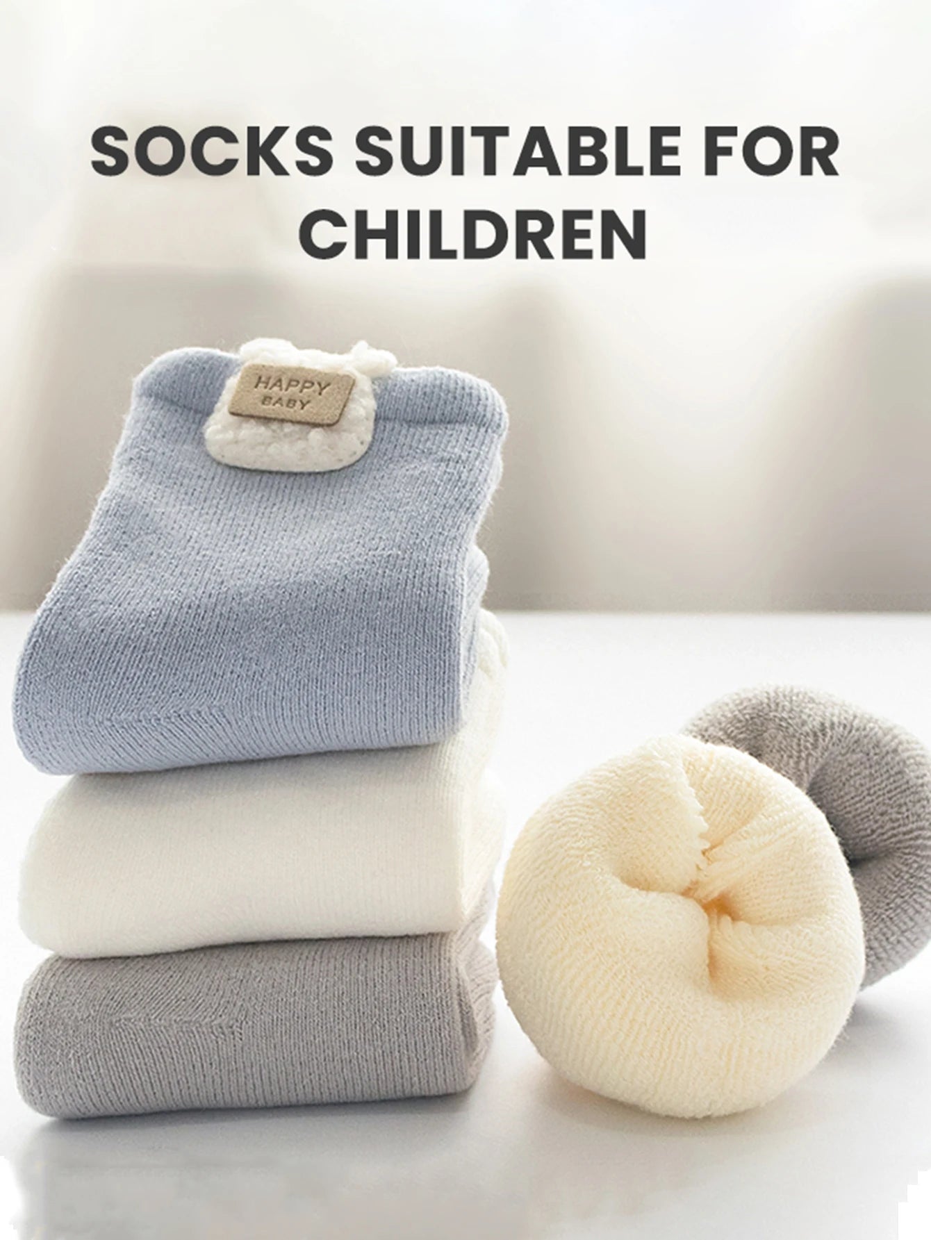 Winter Baby Socks Thick Warm Long Socks for Toddler White Autumn Winter PlushKnee Newborn Anti Slip Floor Socks Baby Accessories