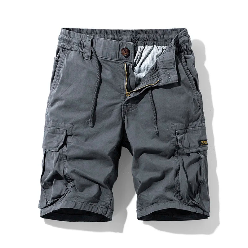 Men's Fashion New Cargo Cotton Shorts Plus Size Mens Summer Breeches Multi-Pocket Shorts Men Spring Casual Joggers Shorts Male