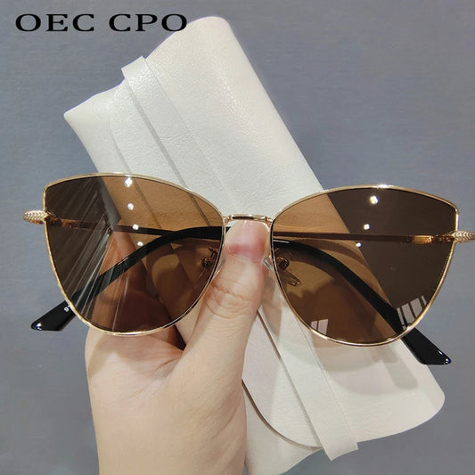 Fashion Cat Eye Women Sunglasses Retro Brand Designer Black Lens Shades UV400 Luxury Sun Glasses Female