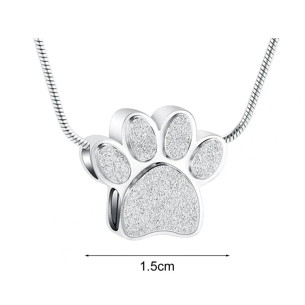 Meaningful Pet Ash Pendant Pet Paw Print Cremation Necklace for Ash Keepsake Jewelry Cat Dog Urn Pendant for Ash for Man/women