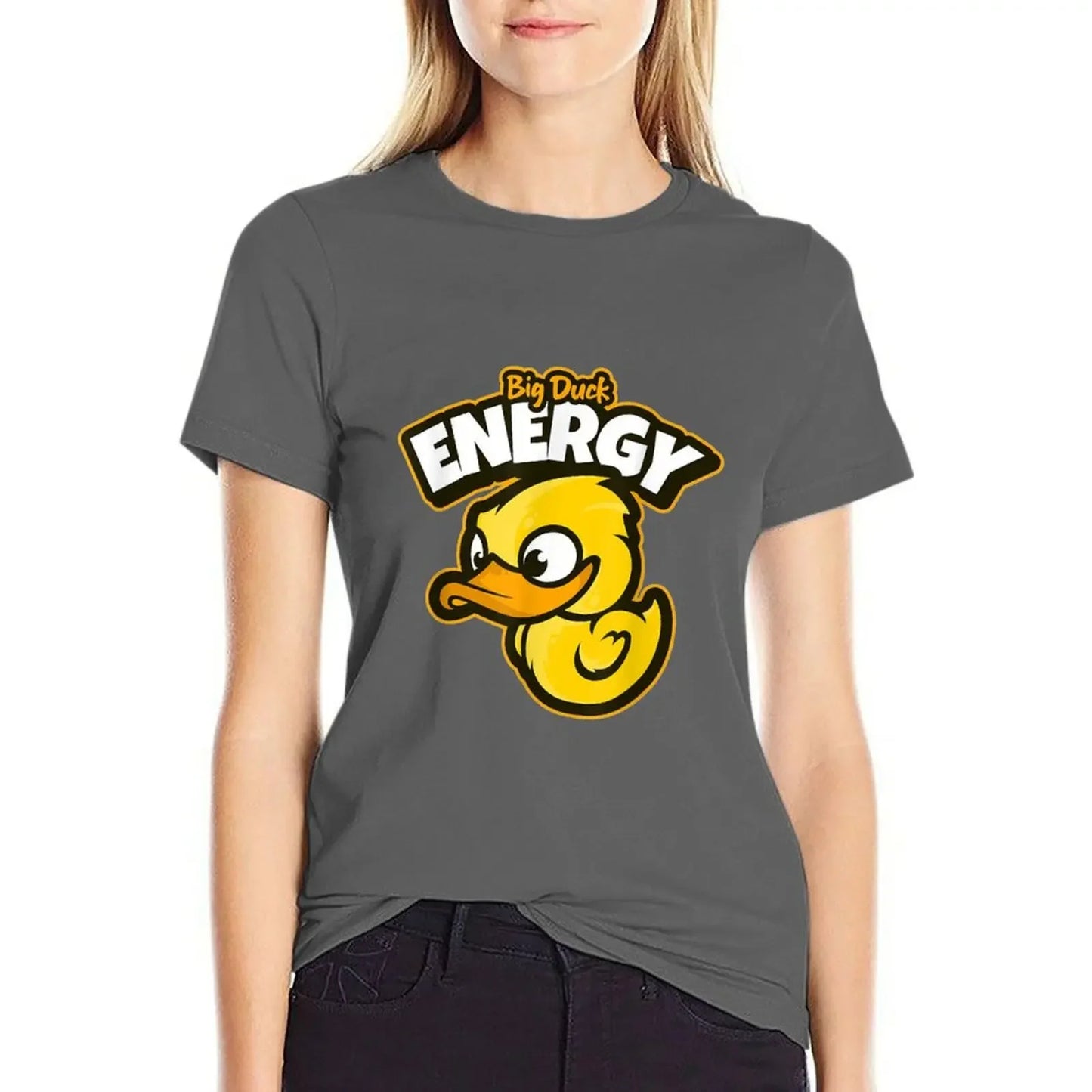 Big Duck Energy Saying Yellow Rubber Duckie T-Shirt summer clothes shirts graphic tees t-shirt dress for Women graphic