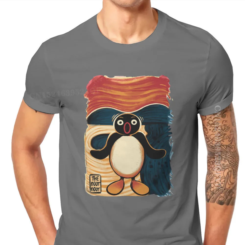Noot Scream Hip Hop Tshirts Pingu Noot Pinga Penguin TV Printing Clothing Casual Men T Shirts Men Tee Special Gift Clothes mon