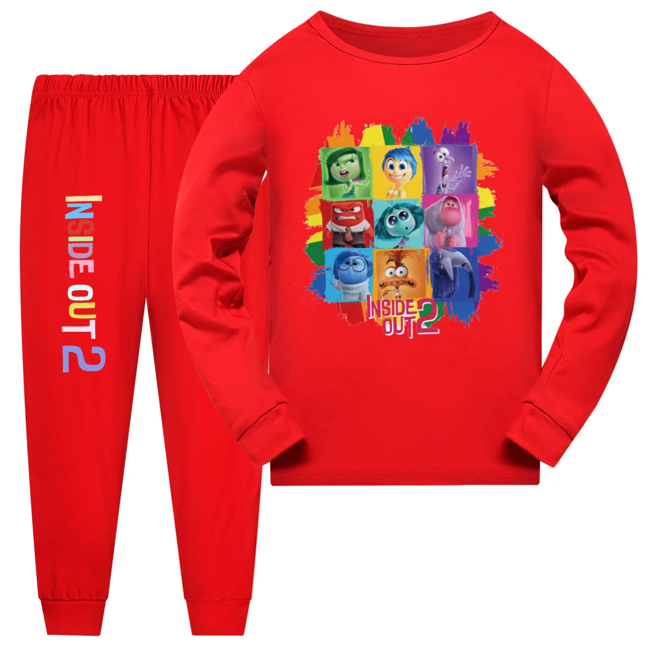 Inside Out 2 Clothes Children Pijama Set Baby Girls Long Sleeve Pajama Sets Toddler Boys Nightwear Kids Cute JOY SADNESS Pyjamas
