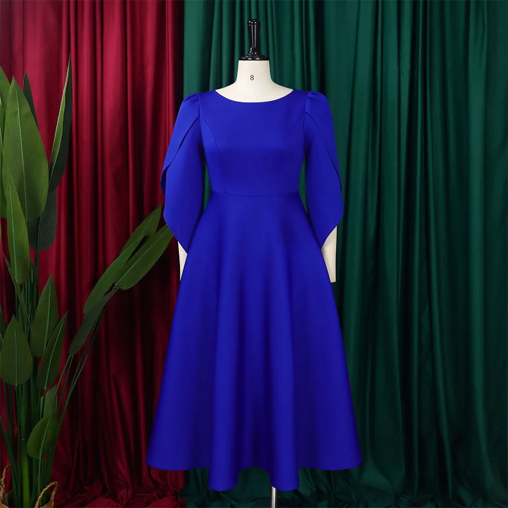 FairyShely 2025 Spring Long Sleeve Plus Size Long Dress Women Solid Large Big Dresses Lady Slim Fit Party Tight Curvy Dress