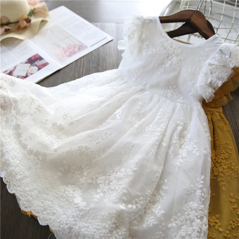 Toddler Girls Clothing Summer Sleeveless Floral Mesh Tutu Dress Baby Girl Casual Clothes Party Princess Dress Flower Girls Dress