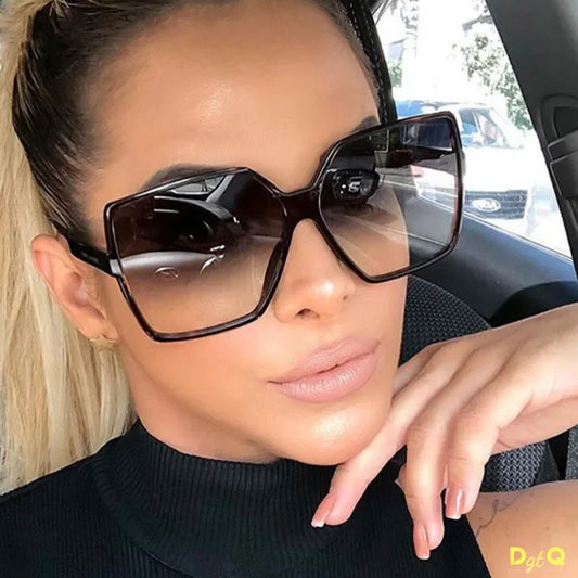 2025 Fashion Women Oversize Sunglasses Gradient Plastic Brand Designer Female Sun Glasses