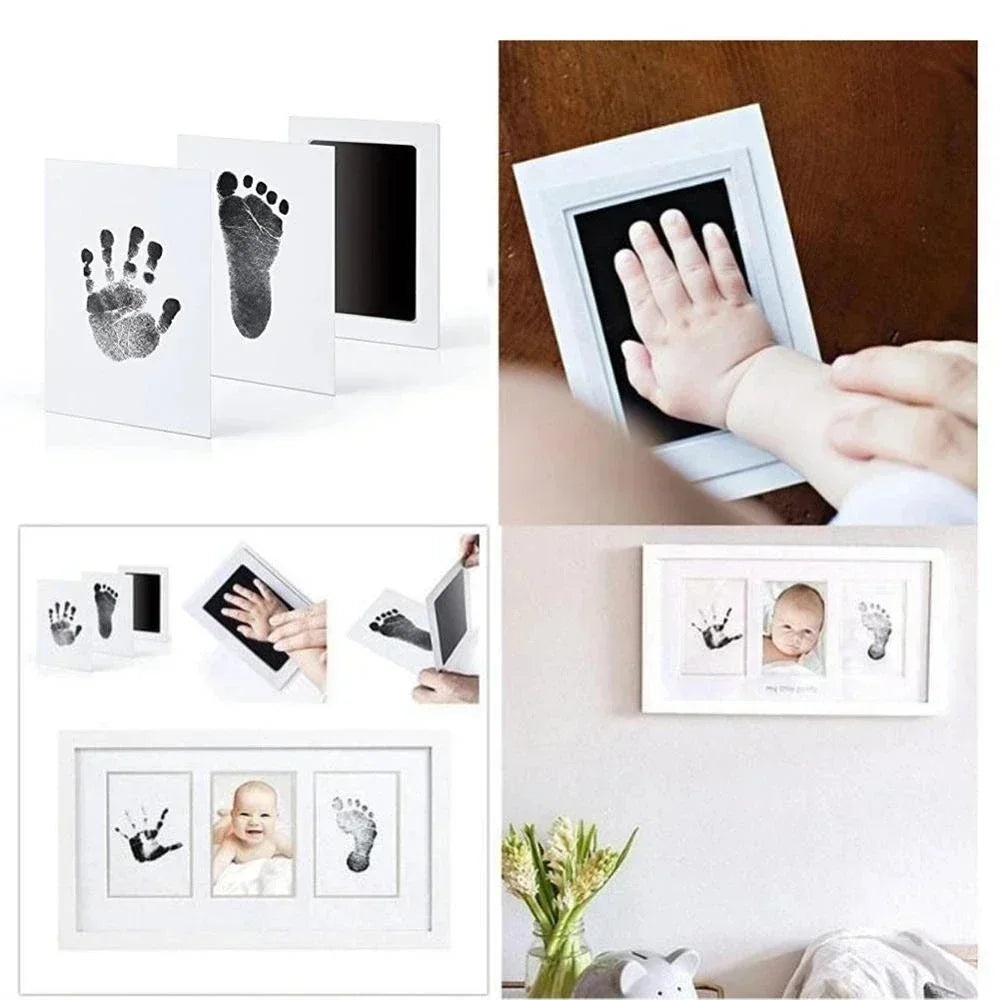 Baby-Fußabdruck-Set, sicher, waschbar, Handabdruck, Pfotenabdruck, Souvenirs für Neugeborene, berührungslose Haut für Kissen, Tinte, Fußabdruck, Kleinkindspielzeug