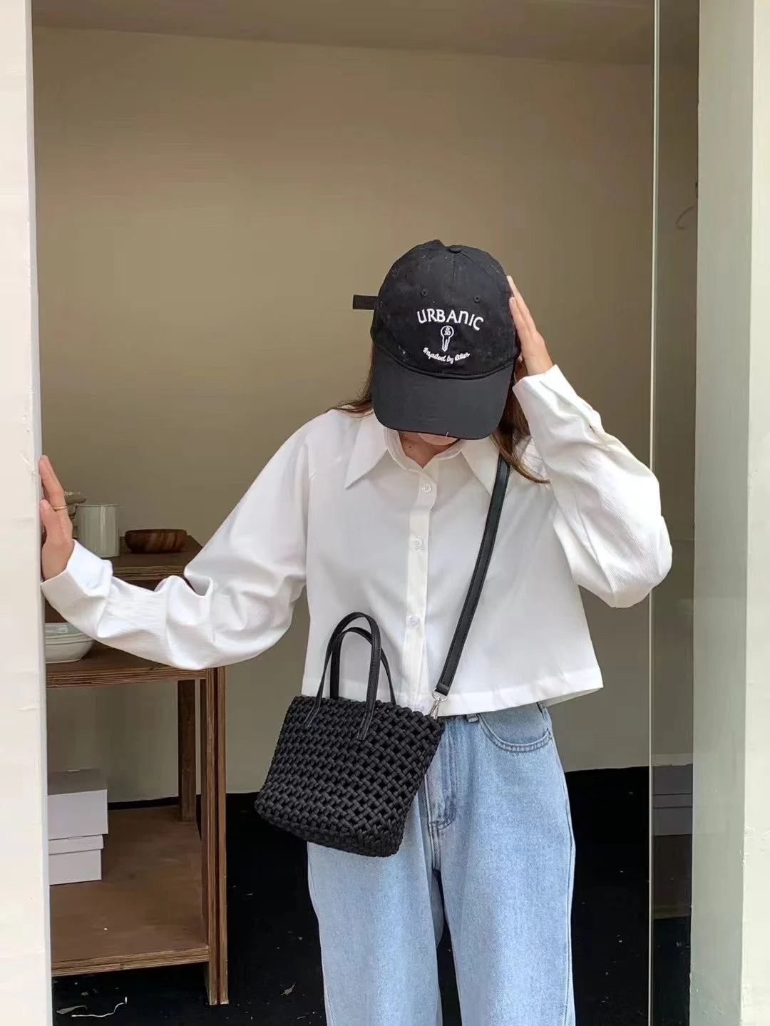 Woven Bag for Women Tote Bag Large Summer Beach Travel Handbag and Purse Retro Handmade Shoulder Bag Woven Bucket bag