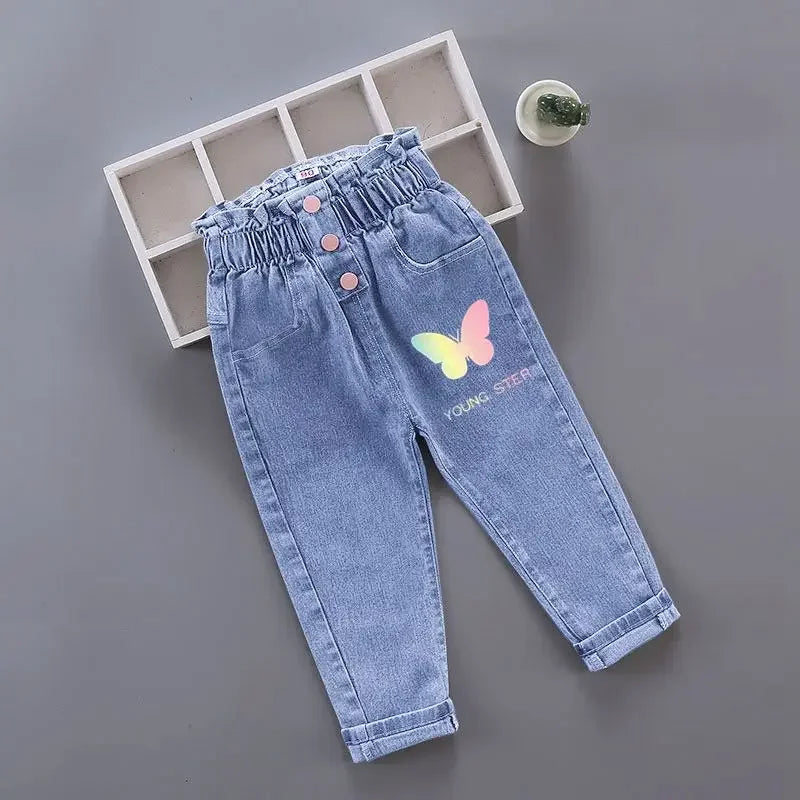 Kinder Baby Mädchen Freizeitkleidung Jeans Rosa Schleife Hose Kleinkind Säugling Denim Kleidung Hosen Kinder Unterteile 1 2 3 4 5 6 Jahre