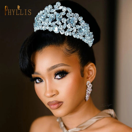A366 Vintage Bridal Tiaras and Crown Zircon European Hair Accessories Party Wedding Headdress Crystal Headband Bride Headwear