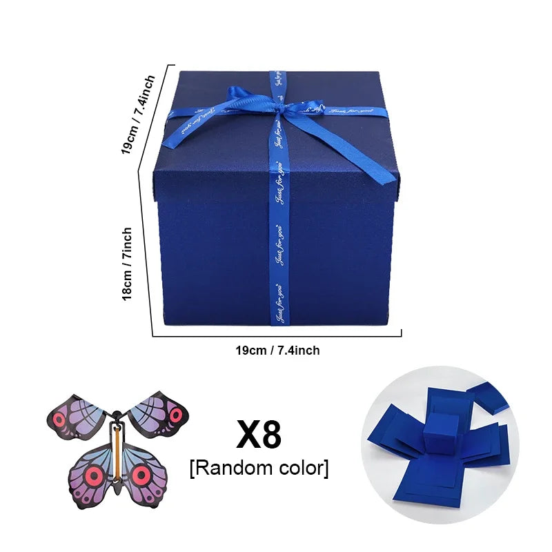Butterfly Explosion Box Gift DIY Snacks Gift Box Mystery Surprise Explosion Box Valentines Day Gift Photo Album Box for Birthday