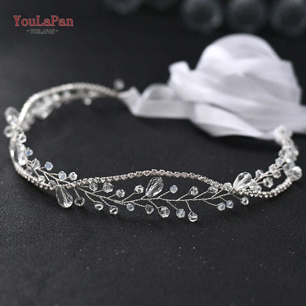 YouLaPan Clear Crystal Bridal Belts Thin Bridal Belt Rhinestone Bridal Belt Accessories Belt for Dress Wedding Accessories SH93