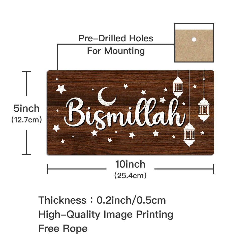 Putuo Decor 1pc Art Wooden Hanging Sign Decor, Wood Hanging Plaque Decoration for Home Farmhouse Bar Pub Cafe Coffee, Ramadan
