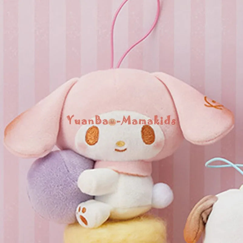 Japanische Original Sanrio Cotton Candy Plüschpuppe Melody Kuromi Cinnamoroll Pompom Purin Pochacco Anime Spielzeug für Kinder Anhänger
