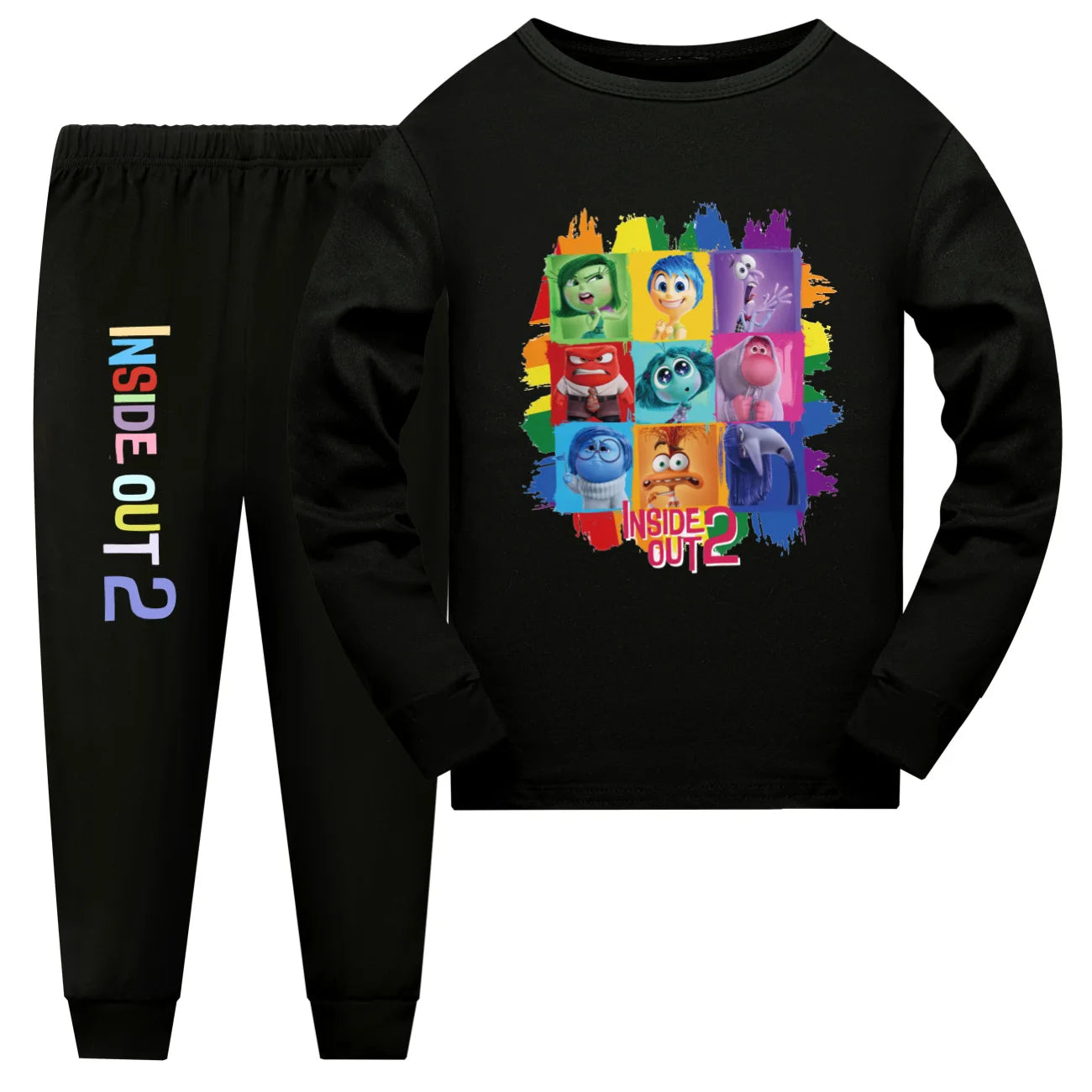 Inside Out 2 Clothes Children Pijama Set Baby Girls Long Sleeve Pajama Sets Toddler Boys Nightwear Kids Cute JOY SADNESS Pyjamas