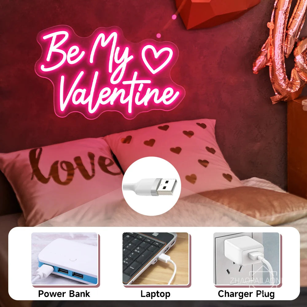 Valentine Neon Led Sign Wedding Party Decor Neon Sign LED Lights USB Bedroom Room Valentine Days Decoration Neon Lights