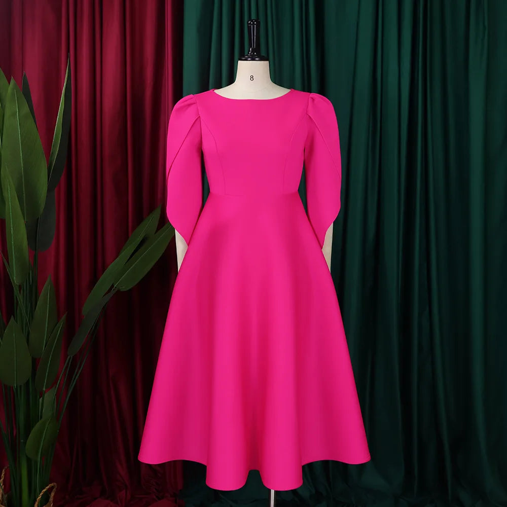 FairyShely 2025 Spring Long Sleeve Plus Size Long Dress Women Solid Large Big Dresses Lady Slim Fit Party Tight Curvy Dress