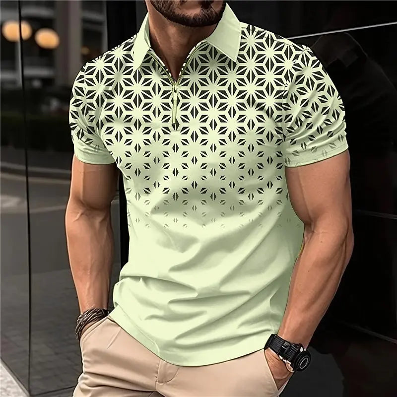 Summer T Shirts for Men Short Sleeve Men's Clothing Collar 3D Printing mon