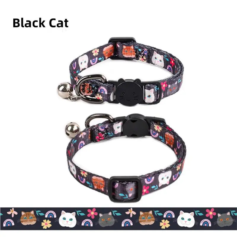 Cat Collar Adjustable with bells Ins Design Comfortable Safety Buckle Anti-choking fashion Ethnic Jacquard Cat Pet Supplies